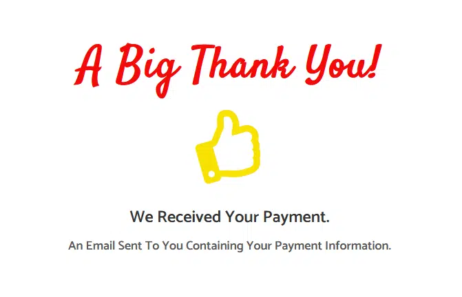 Stripe donation successful page screenshot
