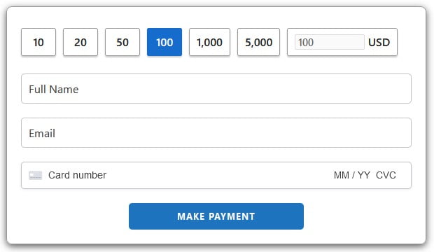 Stripe donation - a minimal form